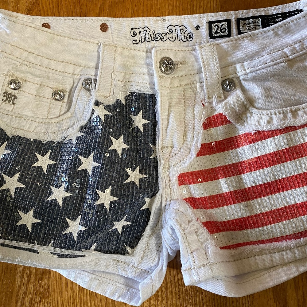 Miss Me American Flag Shorts